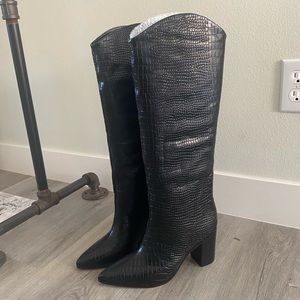 Schutz black knee high boots